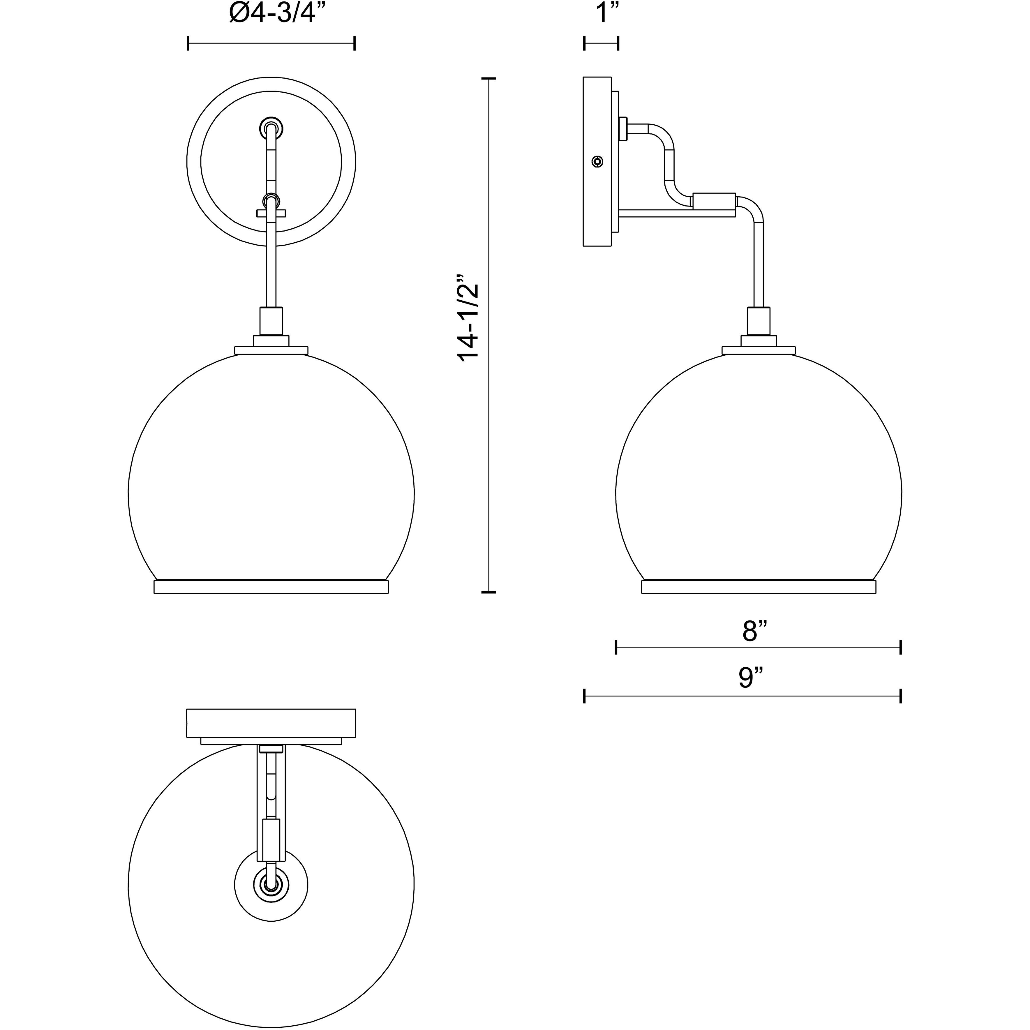 Coast 1 Light 8 inch Vintage Brass Wall Sconce Wall Light