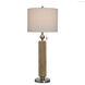 Luke 34.5 inch 100 watt Chadron Silver and Beige Table Lamp Portable Light