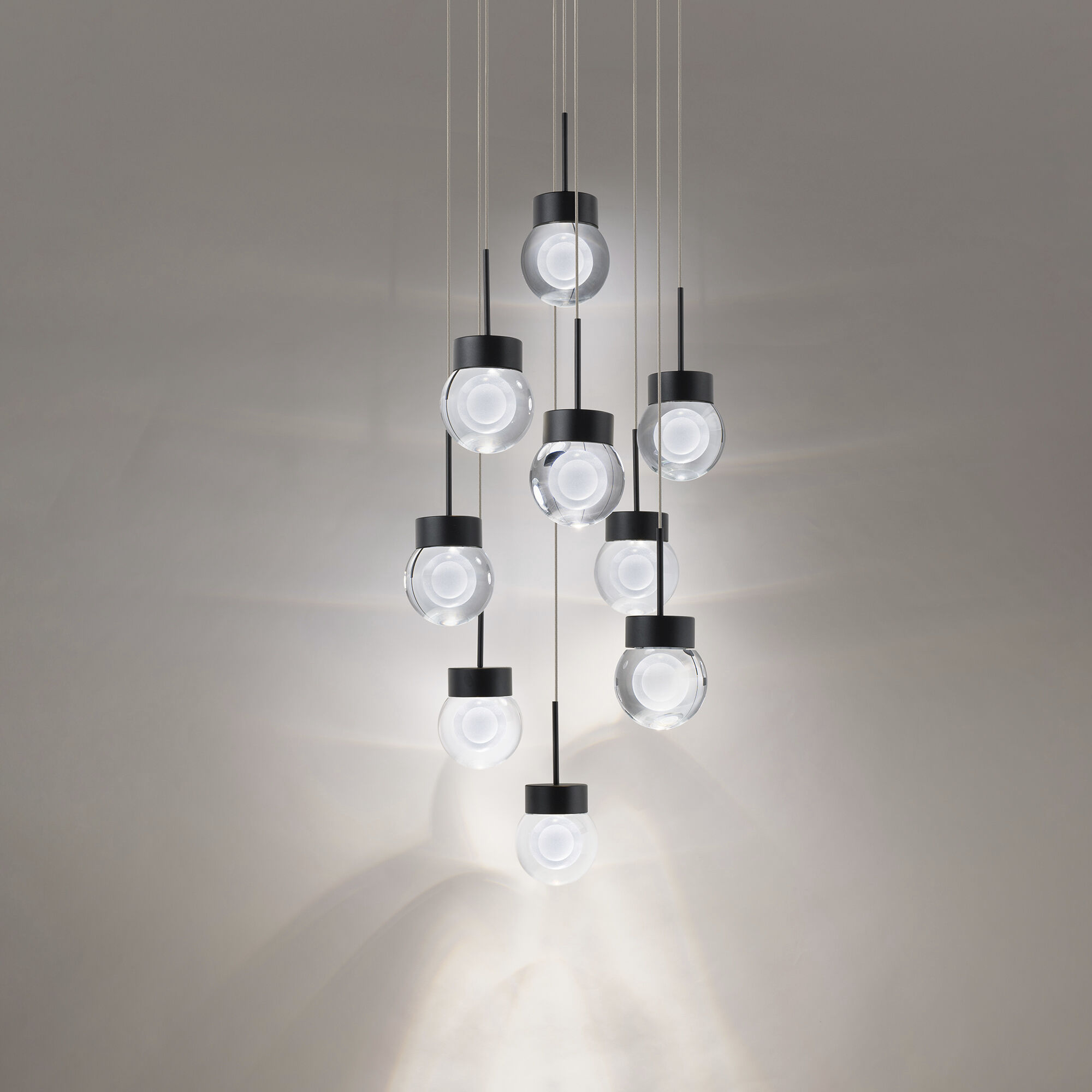 Double Bubble 9 Light 17 inch Black Multi-Light Pendant Ceiling Light