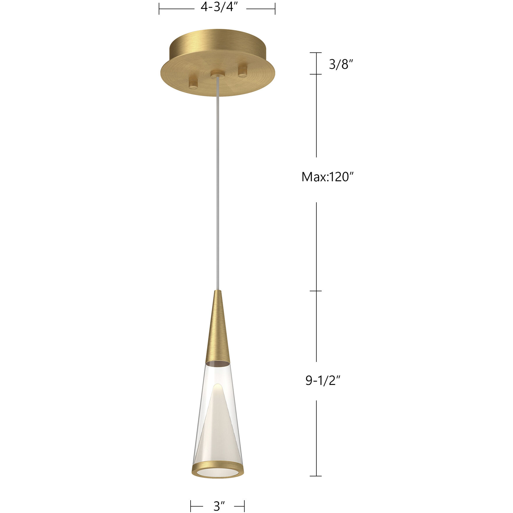 Malabar Pendant Ceiling Light in Brushed Gold