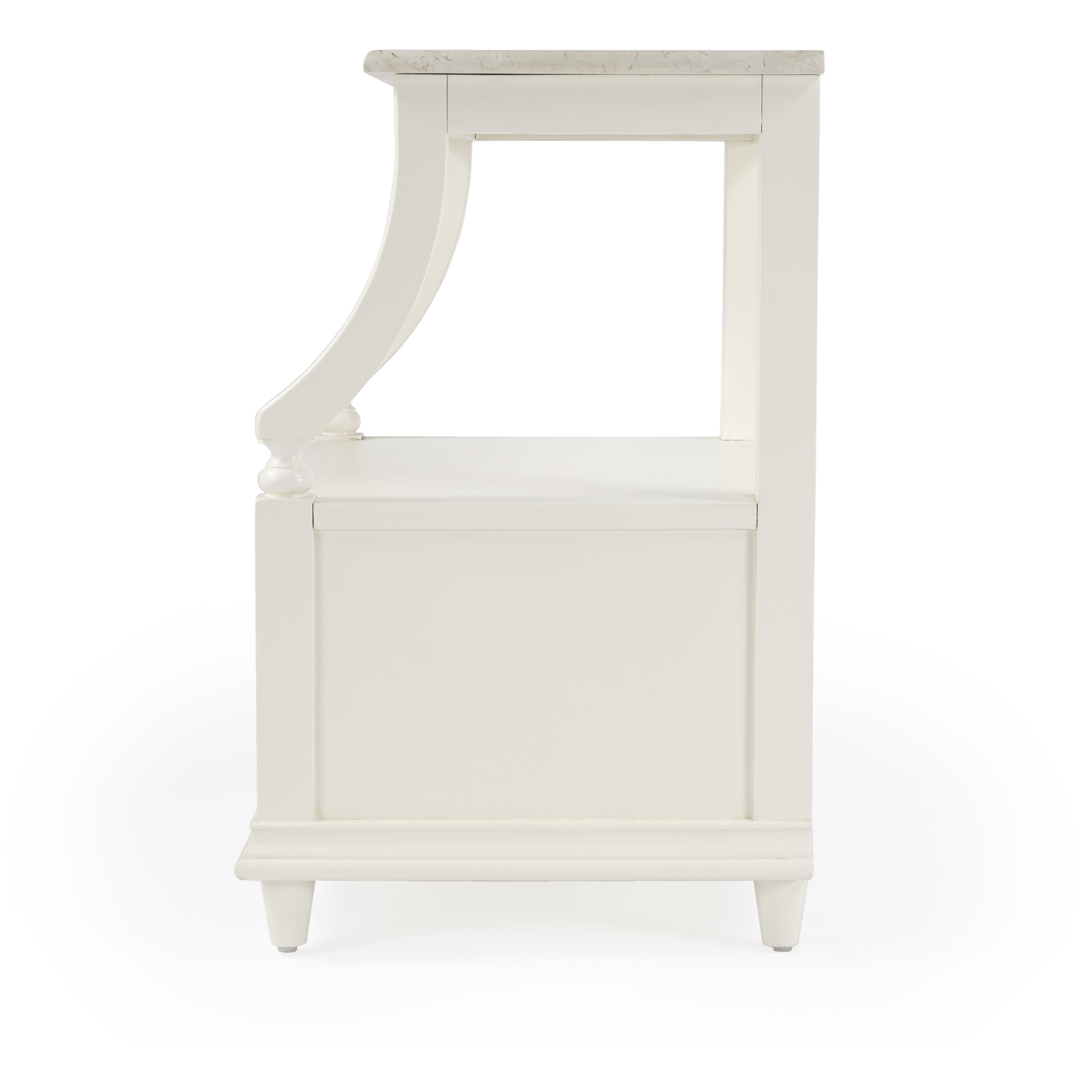Mabel Marble 1 drawer Nightstand in White