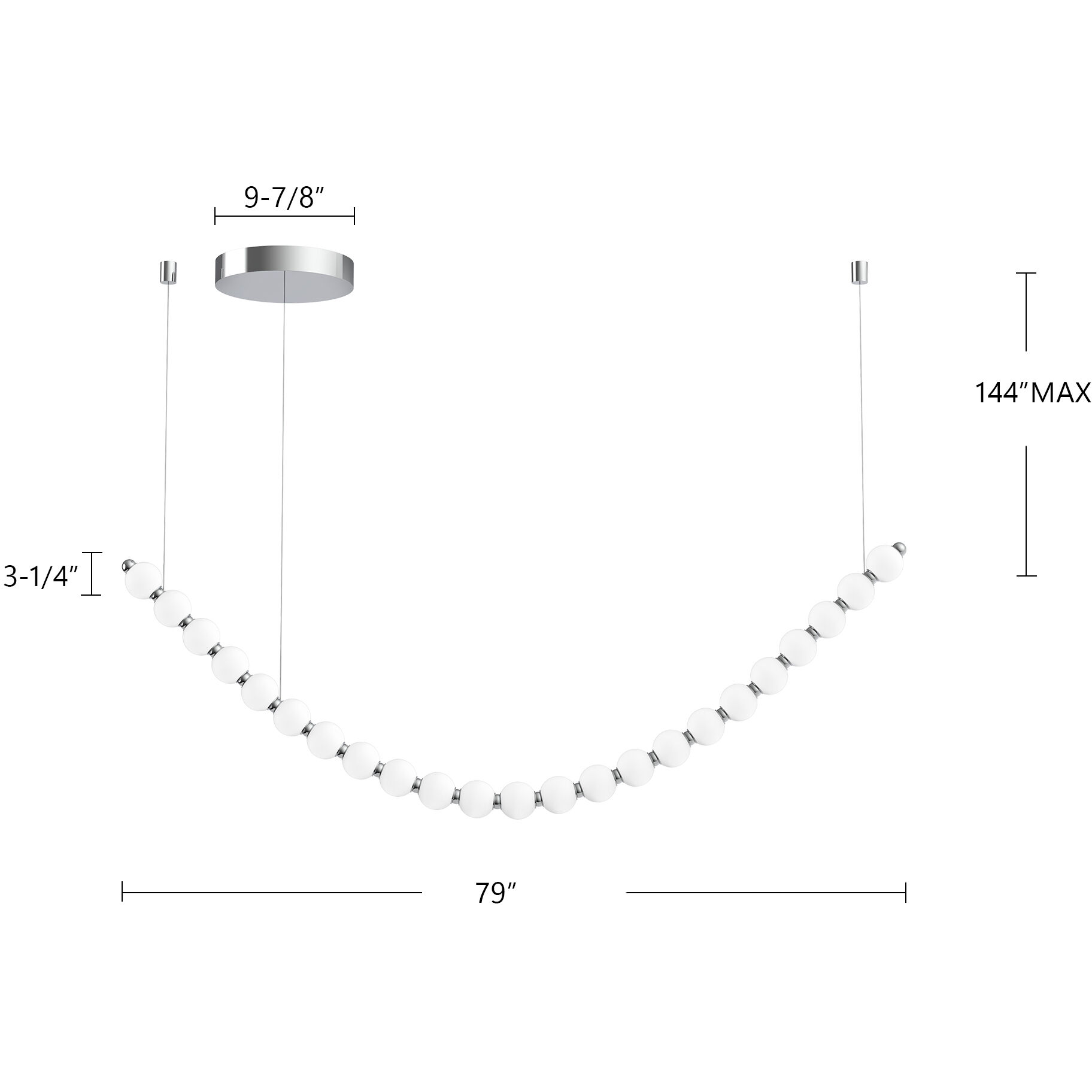 Akoya LED 3.25 inch Chrome Chandelier Ceiling Light