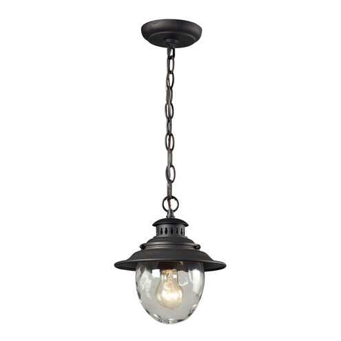 Labette 1 Light 8 inch Weathered Charcoal Outdoor Pendant