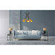 Casen 6 Light 32 inch Black and Brass Pendant Ceiling Light