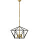 Theory LED 24 inch Aged Zinc with Heritage Brass Indoor Chandelier Ceiling Light