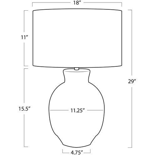 Willow 29 inch 150.00 watt White Table Lamp Portable Light