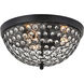 Taye 3 Light 14 inch Matte Black Flush Mount Ceiling Light