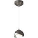 Brooklyn 1 Light 6 inch Oil Rubbed Bronze and Vintage Platinum Mini Pendant Ceiling Light in Oil Rubbed Bronze/Vintage Platinum