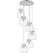 Newton Sphere 6 Light 18.63 inch Polished Nickel Multi Pendant Ceiling Light in Clear Glass