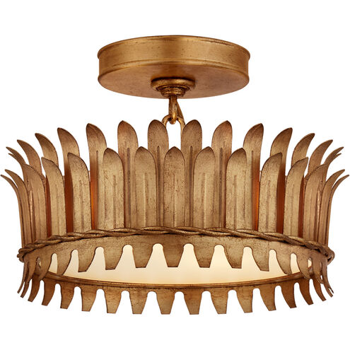 Suzanne Kasler Leslie LED 12 inch Gilded Iron Semi-Flush Mount Ceiling Light