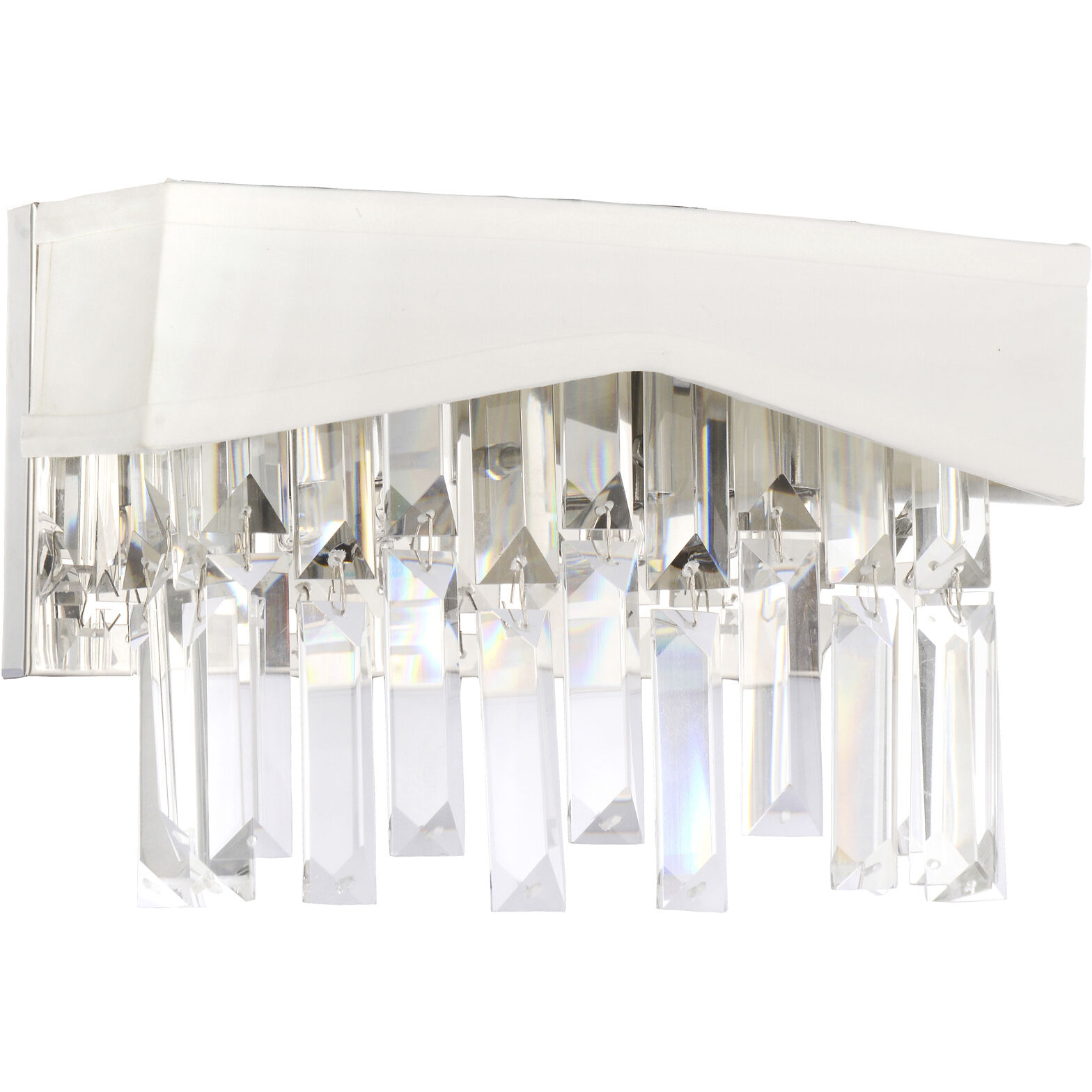 Havely 2 Light 5 inch Chrome Wall Light in White