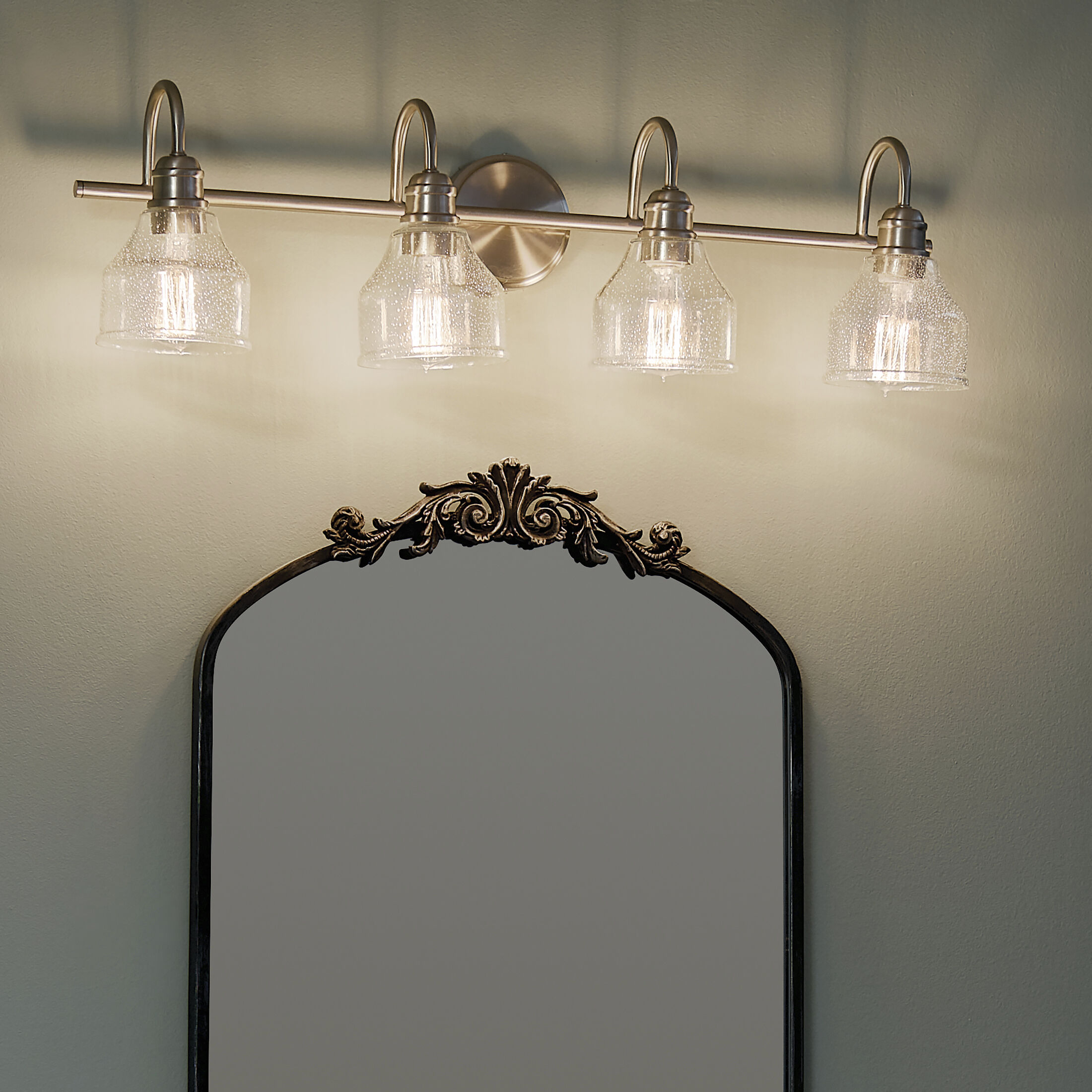 Kichler 45974NI Avery 4 Light 33 inch Brushed Nickel Wall Mt Bath 4 Arm ...