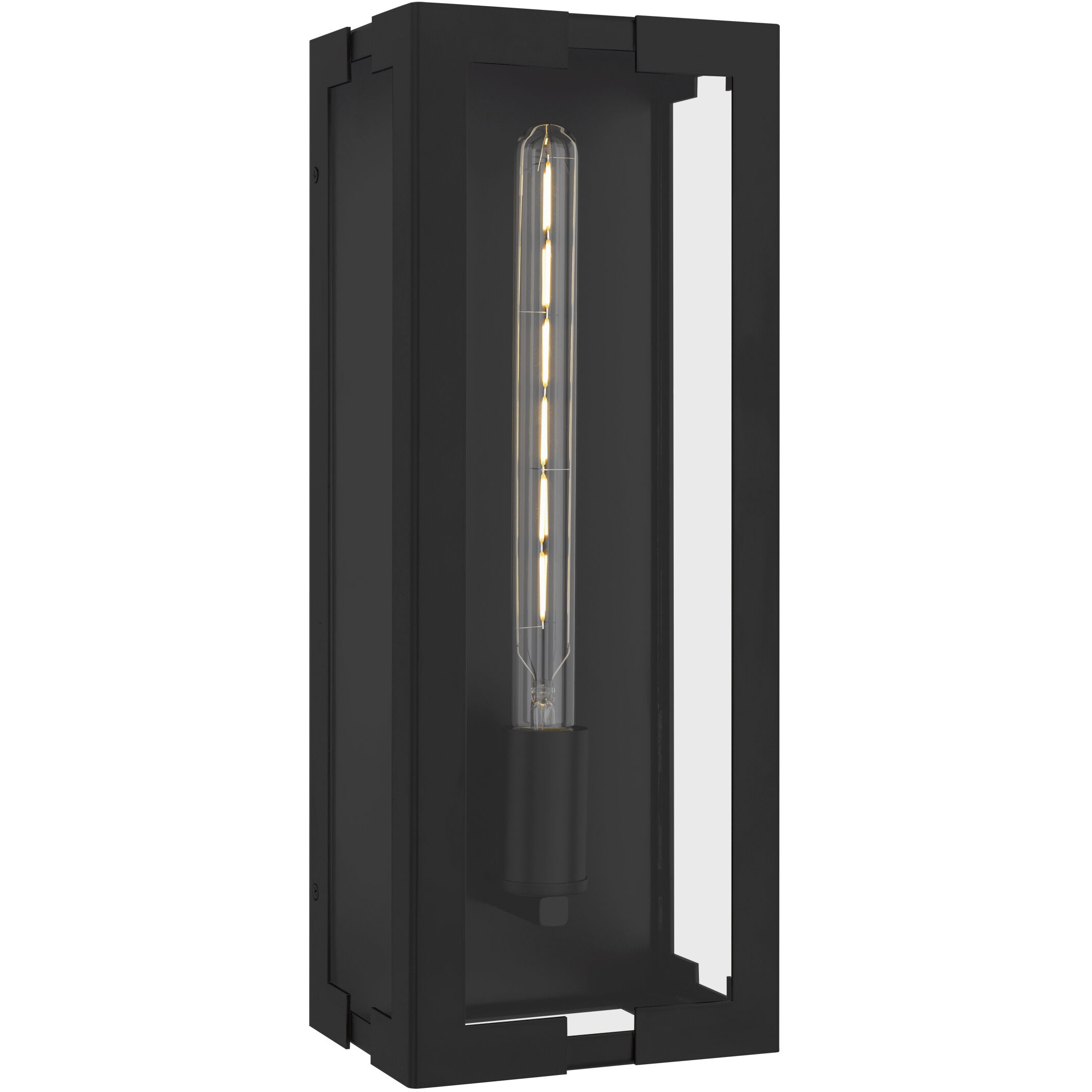 Young 1 Light 18 inch Matte Black Outdoor Wall Lantern