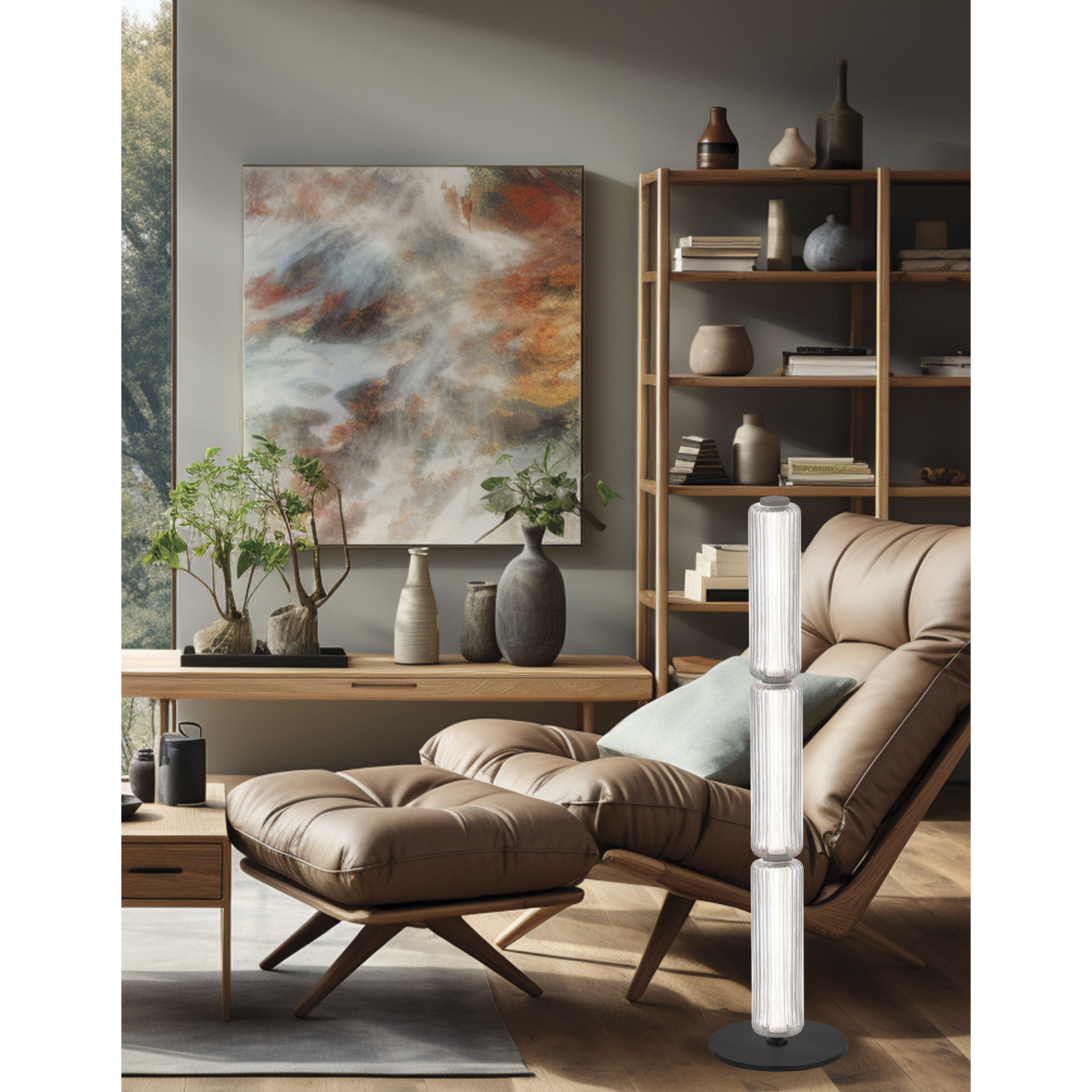 Ramona 43 inch 30 watt Matte Black Floor Lamp Portable Light