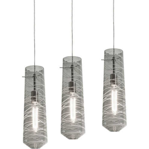 Spun 3 Light 41 inch Satin Nickel Linear Pendant Ceiling Light