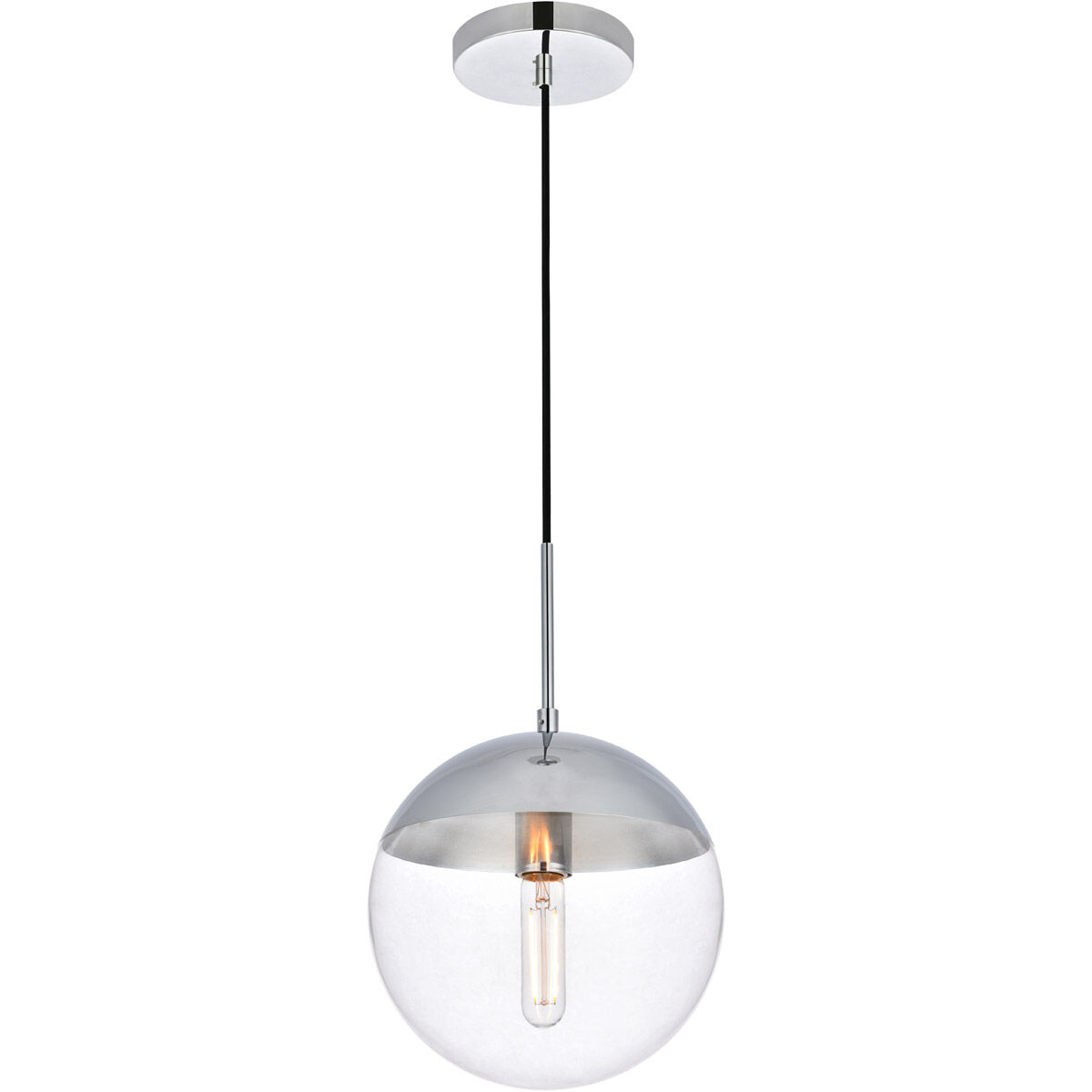 Eclipse 1 Light 10 inch Chrome Pendant Ceiling Light