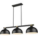 Bronte 3 Light 51.75 inch Matte Black and Rubbed Brass Billiard Light Ceiling Light