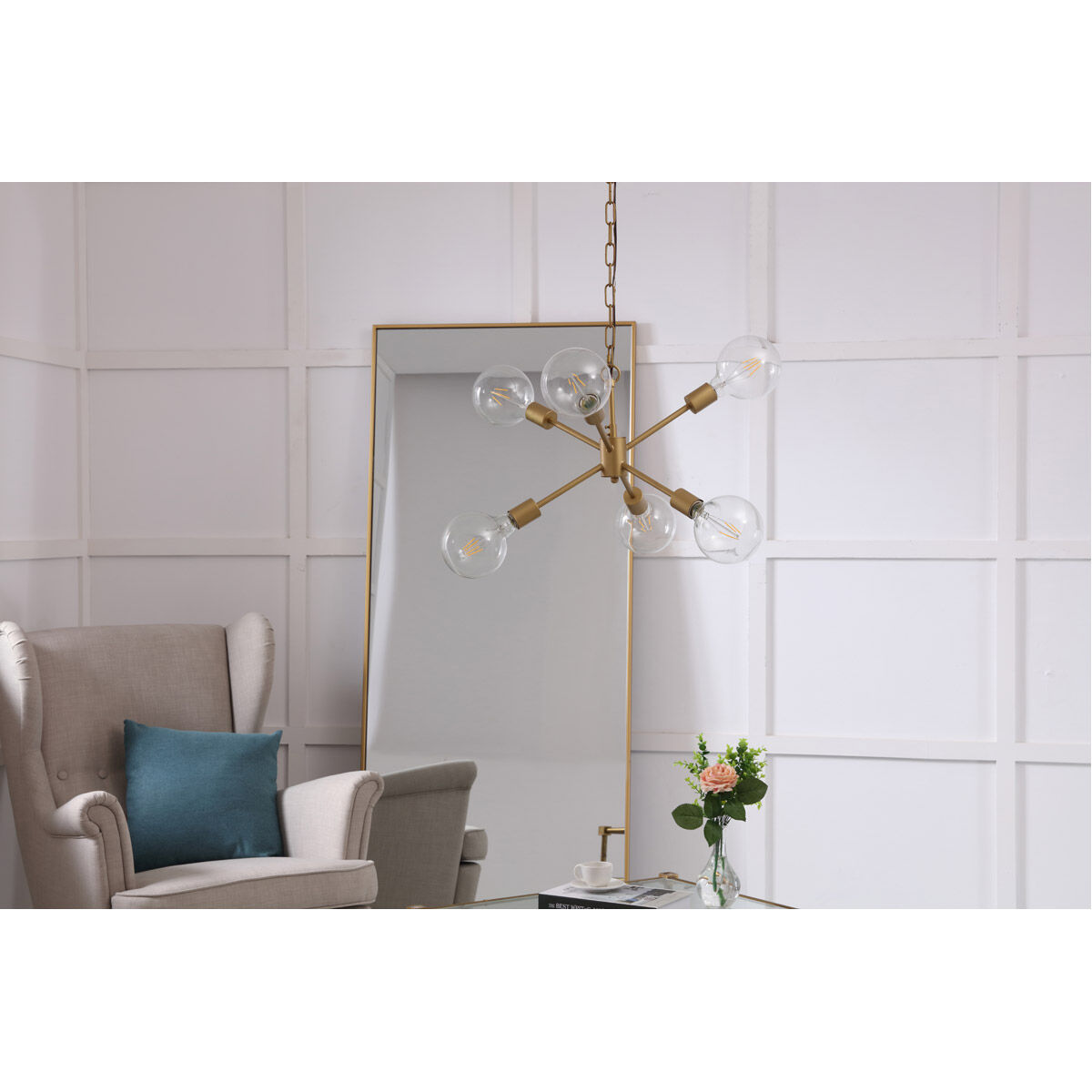 Nolan 6 Light 16 inch Brass Pendant Ceiling Light