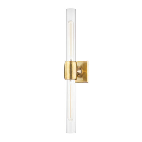 Hogan 2 Light 4.5 inch Aged Brass Wall Sconce Wall Light, Cylinder