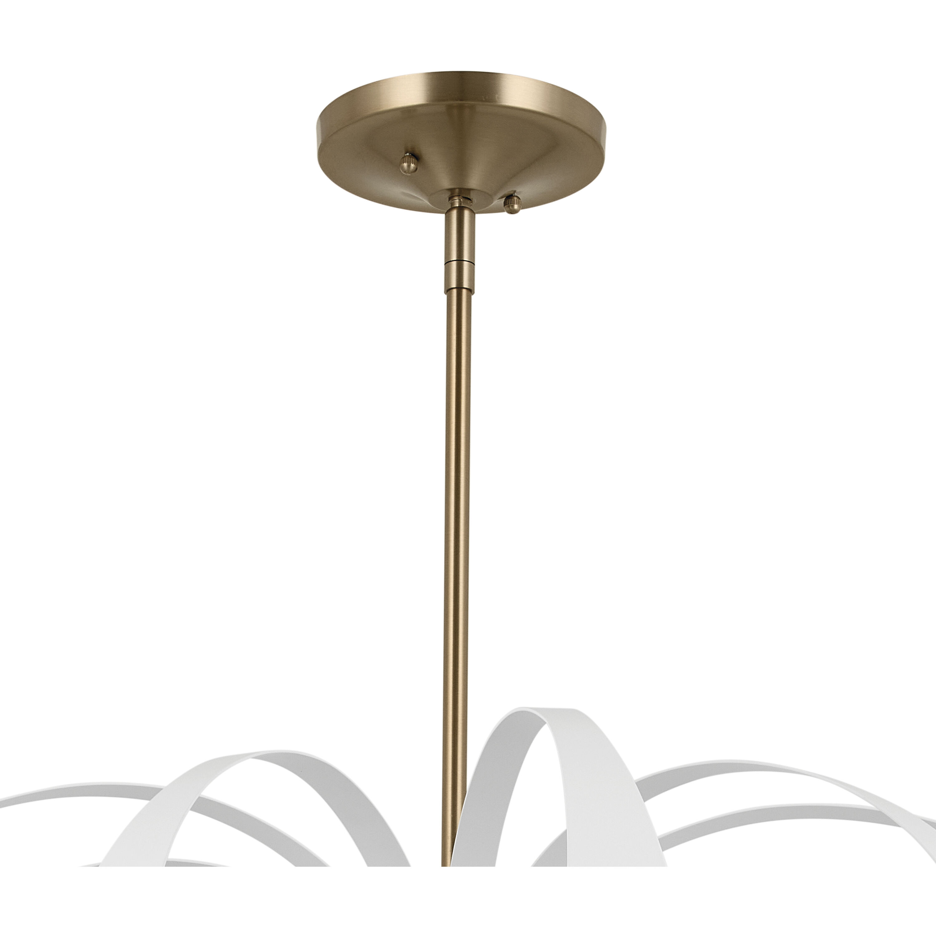 Petal LED 31 inch Champange White Chandelier Ceiling Light