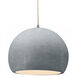 Radiance LED 12.25 inch Brushed Nickel and Concrete Pendant Ceiling Light