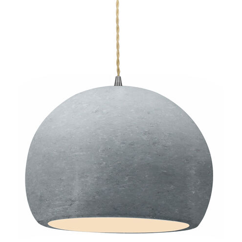 Radiance LED 12.25 inch Brushed Nickel and Concrete Pendant Ceiling Light