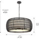 Everly 27.13 inch 60.00 watt Matte Black Chandelier Ceiling Light in Modern Black Rattan