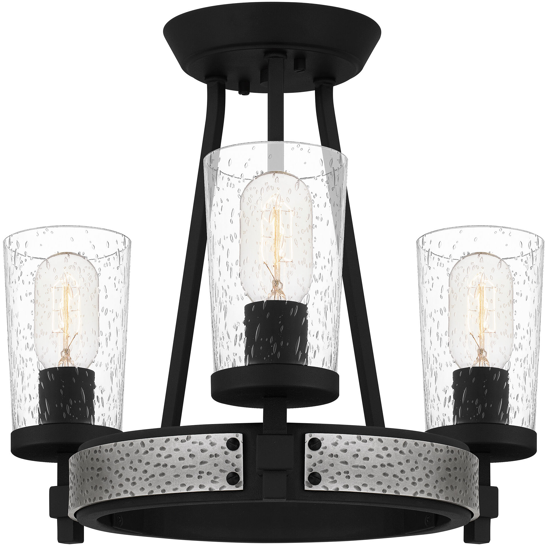 Alpine 3 Light 16 inch Earth Black Semi-Flush Mount Ceiling Light