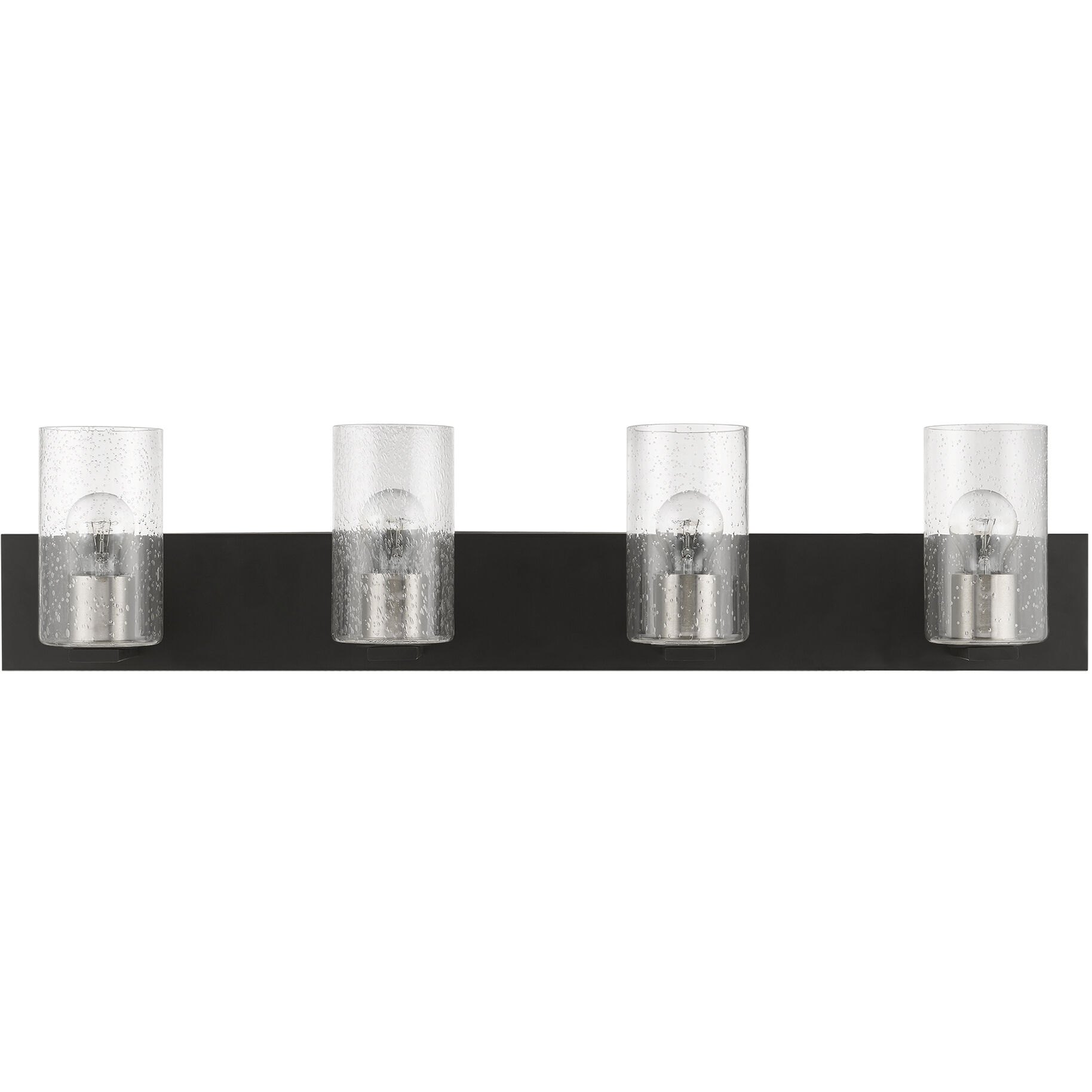 Zurich 4 Light 36 inch Black with Brushed Nickel Accents Vanity Sconce Wall Light, Large