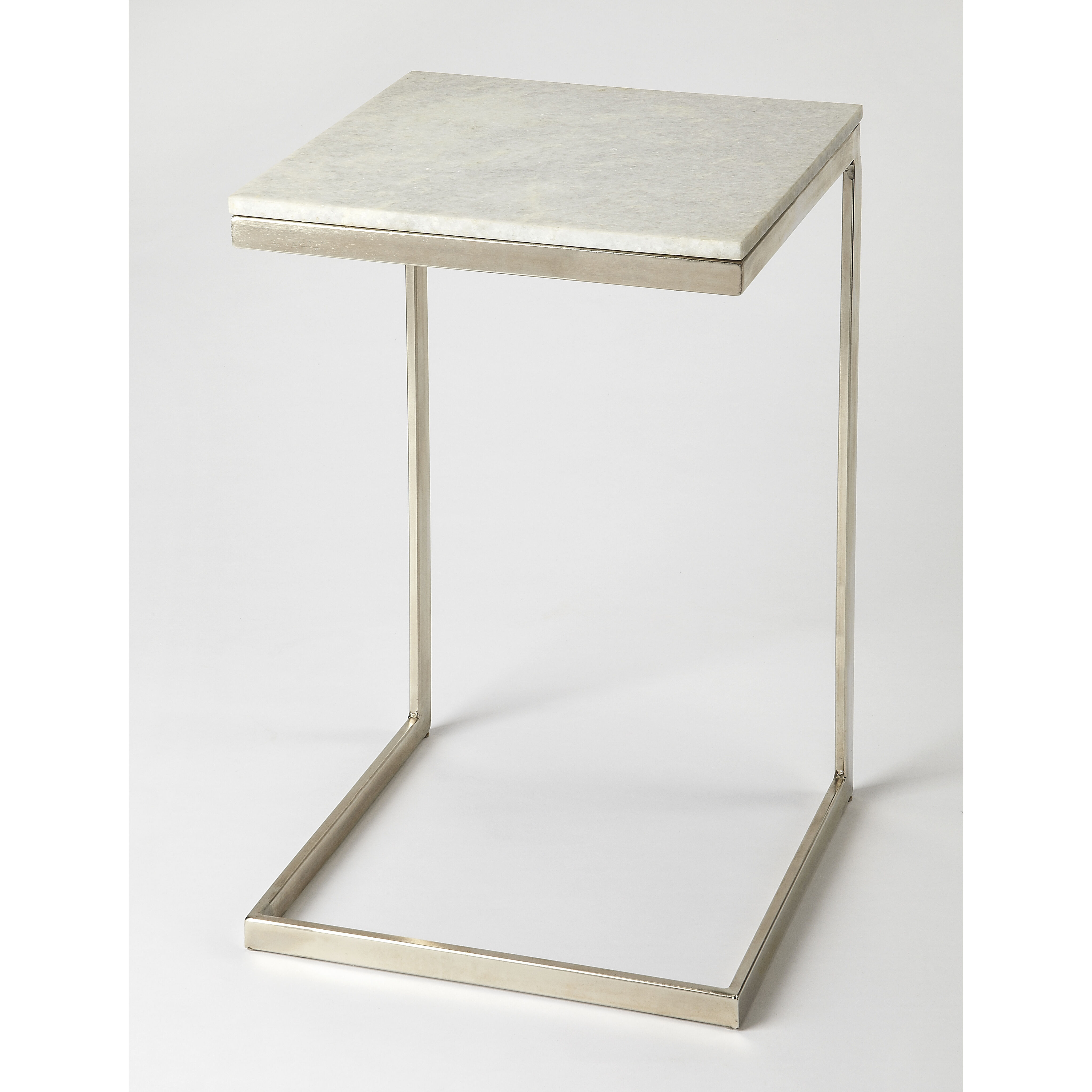Butler Loft Lawler Nickel Metal & Marble 24 X 14 inch Nickel Accent Table