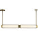 Alai LED 47 inch Vintage Brass/Ribbed Glass Linear Pendant Ceiling Light
