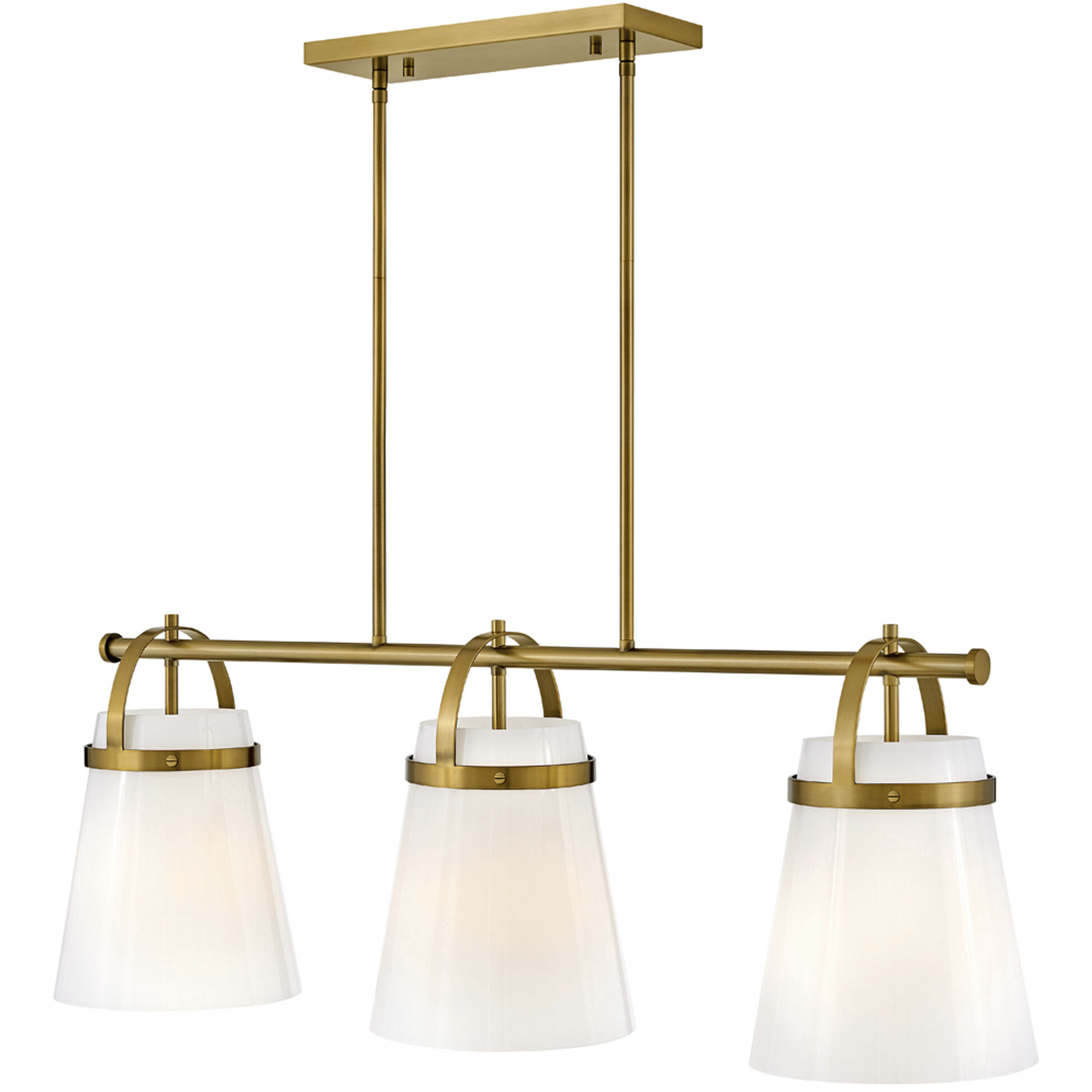 Tori LED 38 inch Lacquered Brass Chandelier Ceiling Light, Linear