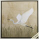 Egret Alighting Neutral and Green and Brown Canvas, Propac