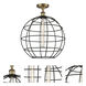 Lake Placid 1 Light 16 inch Brushed Brass Semi-Flush Mount Ceiling Light