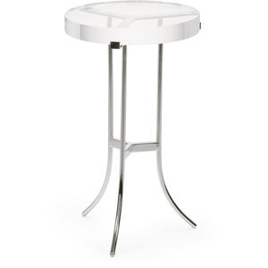 Chelsea House 27 X 17 inch Clear/Polished Nickel Side Table