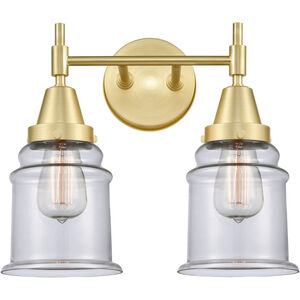 Caden LED 15 inch Satin Brass Bath Vanity Light Wall Light in Clear Glass