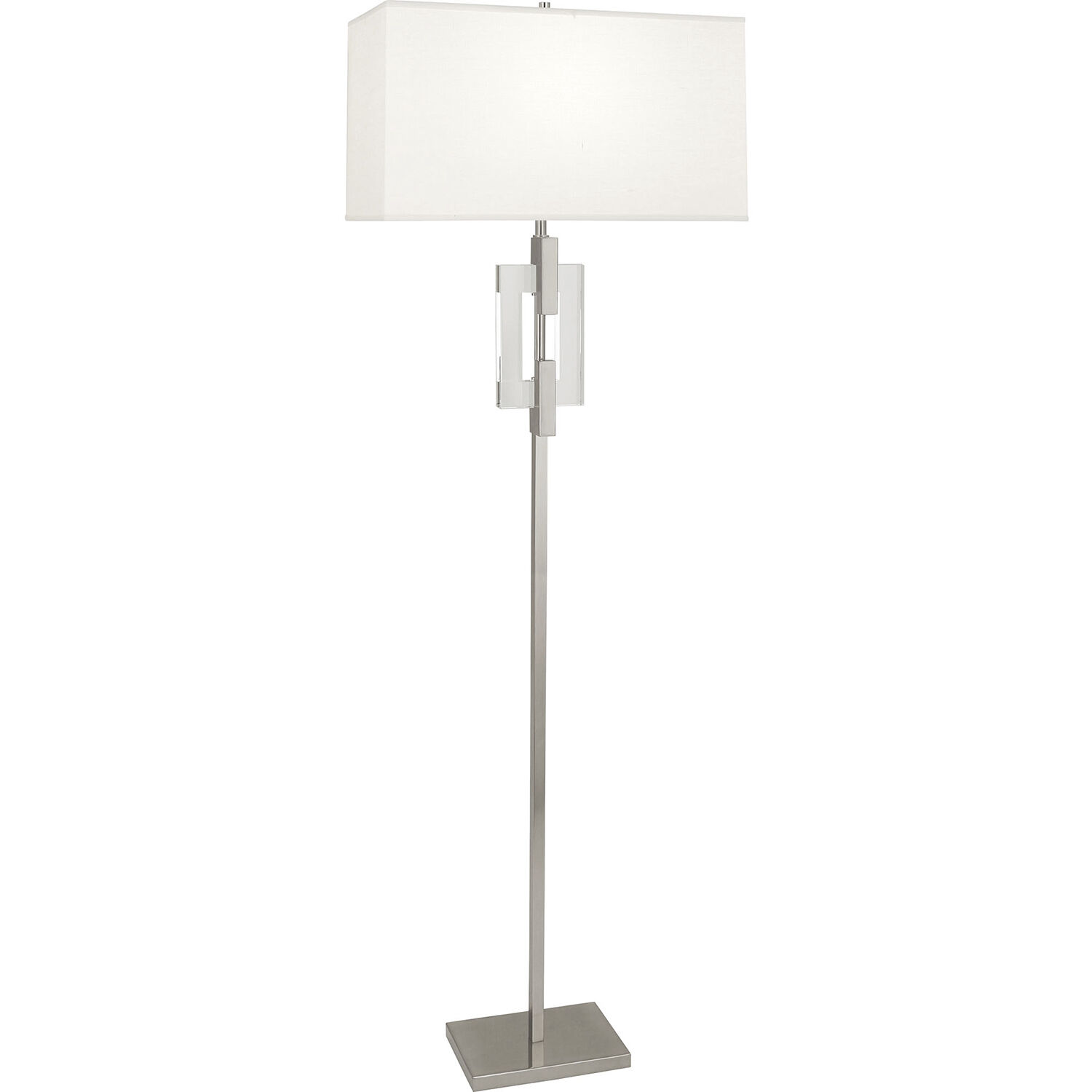 Lincoln 63 inch 150.00 watt Polished Nickel Floor Lamp Portable Light in Pearl Dupioni