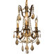 Rosalia 3 Light 13 inch French Gold Pendant Ceiling Light in Golden Teak, Royal Cut