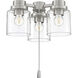 Universal LED Brushed Polished Nickel Fan Light Kit in Clear Glass