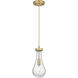 Owego 1 Light 5.13 inch Brushed Brass Pendant Ceiling Light in Seedy Glass