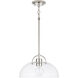 Elijah 1 Light 14 inch Polished Nickel Pendant Ceiling Light