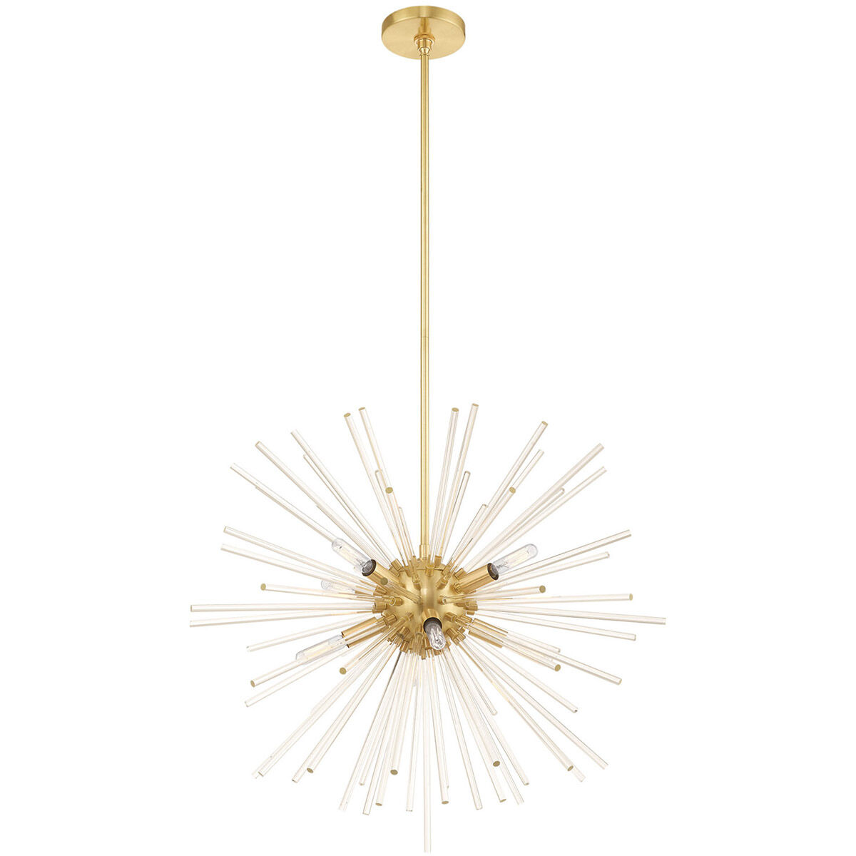 Utopia 8 Light 26 inch Satin Brass Pendant Chandelier Ceiling Light