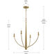 Jheni 4 Light 24 inch Brushed Gold Chandelier Ceiling Light