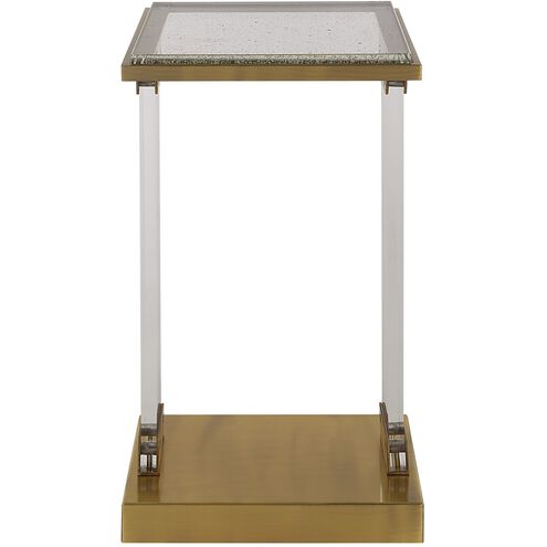 Muse 25 X 14 inch Antique Brushed Brass and Clear Acrylic Accent Table