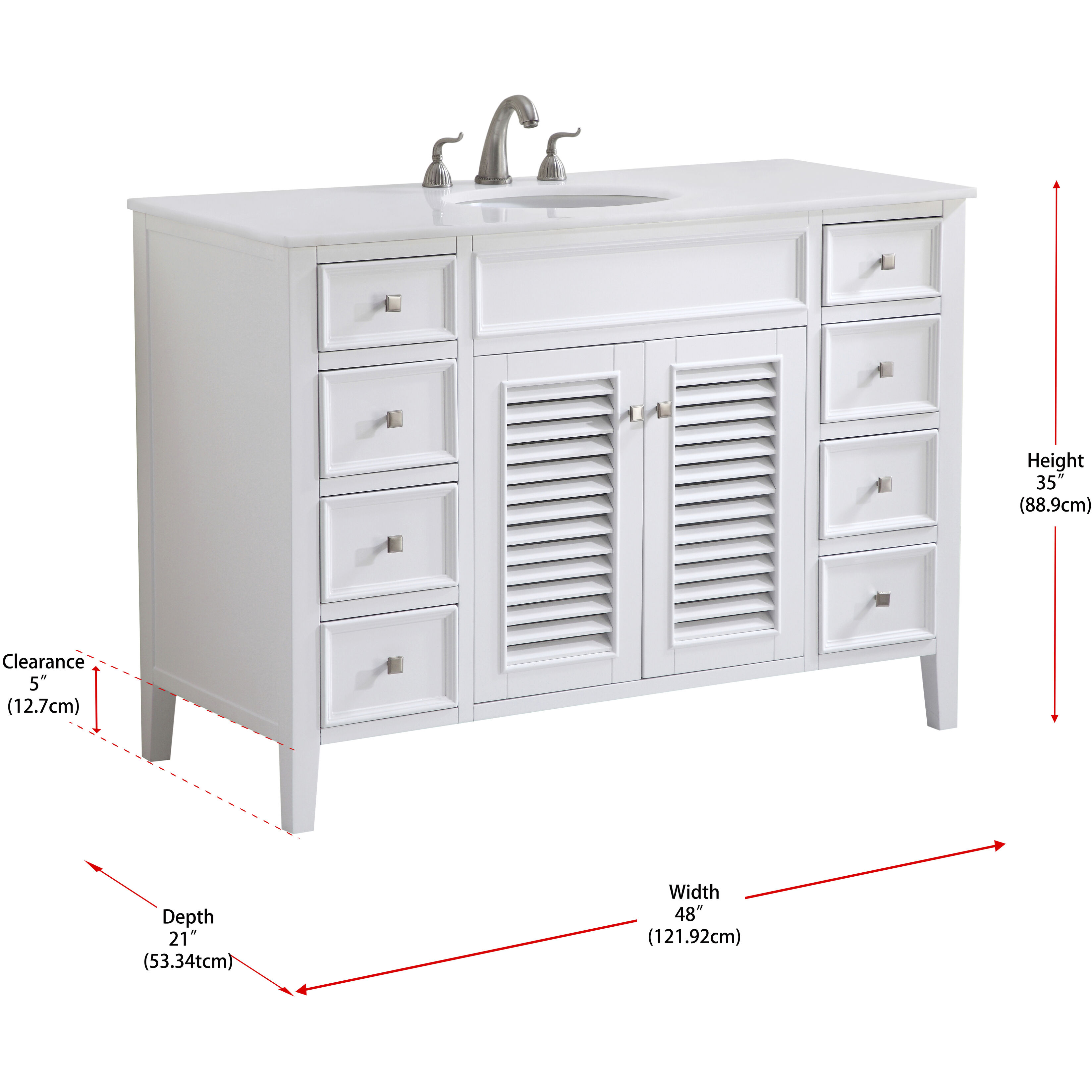 Cape Cod 48 X 21 X 35 inch Antique White Vanity Sink Set