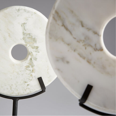 White Disk On Stand 14 X 9 inch Sculpture, Small