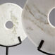 White Disk On Stand 17 X 11 inch Sculpture, Large
