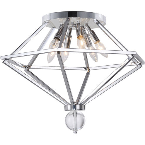 Calista 6 Light 20 inch Chrome Flush Mount Ceiling Light