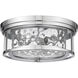 Clarion 3 Light 16 inch Polished Nickel Flush Mount Ceiling Light
