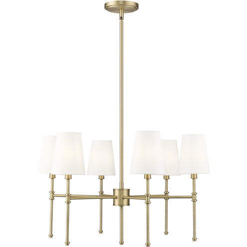 Adorra 6 Light 25.75 inch Vintage Brass Chandelier Ceiling Light